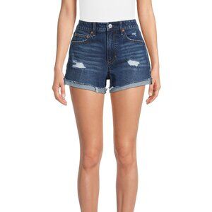No Boundaries Juniors Cuffed Denim Shorts - Dark Wash, NWT - Size 11